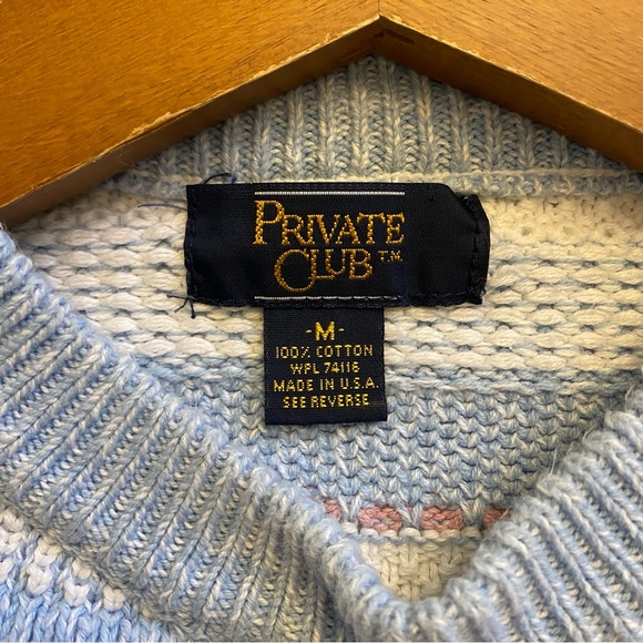 Private Club 100% Cotton Striped Chunky Knit Sweater - Picture 4 of 5